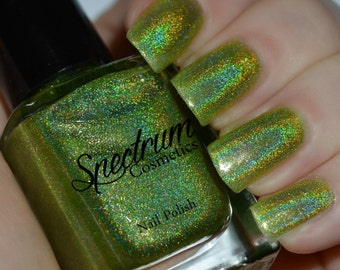 FROG PRINCE Linear Holographic GREEN Nail Polish