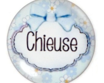 Set of 2 cabochon "Je suis" round glass 30mm