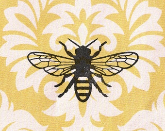 Timbre de l'abeille : Bois monté Rubber Stamp