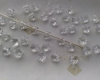 36 pieces Swarovski #5744 6mm Crystal Clear Flower Faceted Beads