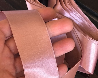 Dusty Pink Rose Ribbon, 1.5” Wide Double Faced Satin Ribbon By 2 Yards