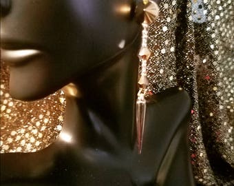 Silver & Gold spike earrings