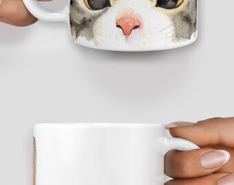 Floral headband cat mug - Christmas mug - Funny mug - Rude mug - Mug cup 4P129