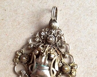 Balinese silver Jewelry-Vintage pendant-dragon-silver-Traditional
