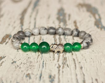 diffuser bracelets elephant mala beaded tibetan protection jewelry Elephant mom Bracelet her healing energy graduation gift idea jasper gems