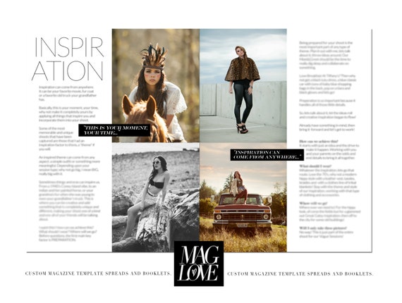 Items Similar To Sale Inspire Layout Article Magazine Spread Template On Etsy Create A Magazine Article Template