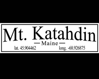 Mt. Katahdin, Baxter State Park, Maine with Latitude and Longitude