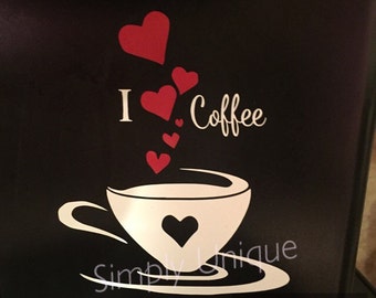 Keurig Coffee Maker Decal, I love Coffee, Coffee decal, Keurig, Coffee