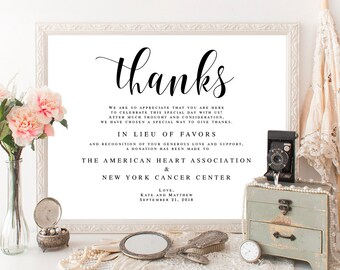 In lieu of favors template In lieu of favors sign download Wedding donation template In lieu of favors donation sign Favor donation #vm31
