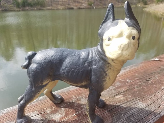 Antique Cast Iron HUBLEY Boston Terrier Door Stop Shop - Antique Cast Iron HUBLEY Boston Terrier Door Stop Shop