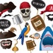 Pirate Party Photo booth Props, moustache, beard, pirate eye patch, pirate hat, hook, peter pan, Pirates of the Caribbean - 0198