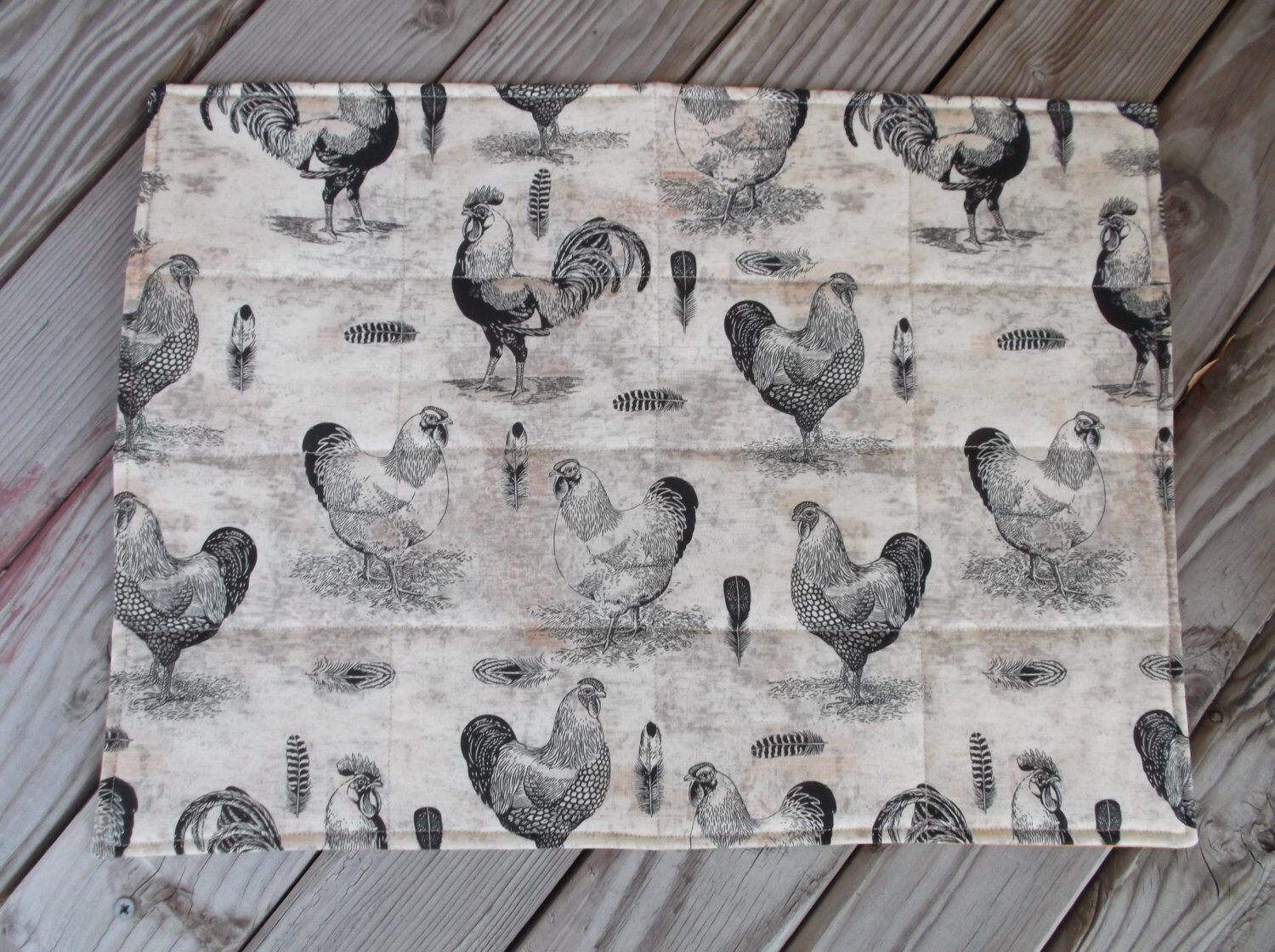 Rooster placemats fabric placemats quilted placemats