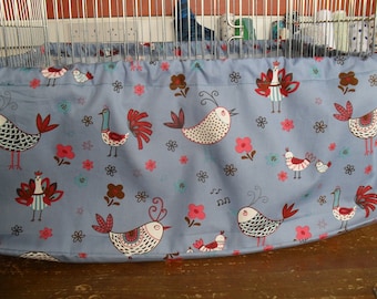Large bird cage tidy French Hens Blue