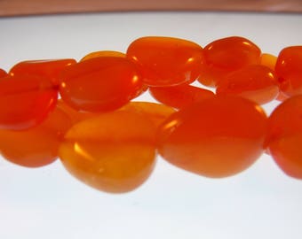 Carnelian Oval Gemstones String of 12 Gems from 12mm to 18mm Approx.
