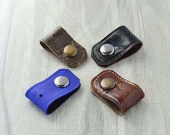 Earphone case Leather cord keepers Headphone wrap Leather cable organizer Earphone holder Cable holder Cable wrap Leather headphone holder