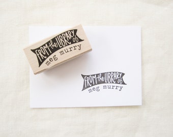 Custom bookplate stamp - personalized bookplate - ex libris - from the library of - from the library of stamp - bookplate stamp - B1001