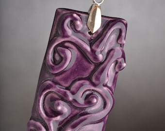 Ceramic Jewelry Pendant Necklace by Symmetrical Pottery