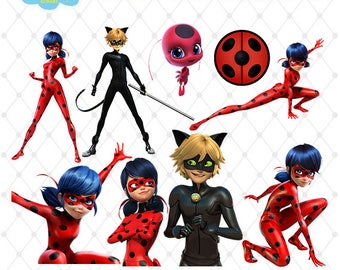 Miraculous Ladybug Clipart, PNG Clip Art Files, Miraculous Ladybug Printable Images, Digital Download, Transparent Background, Blue-022
