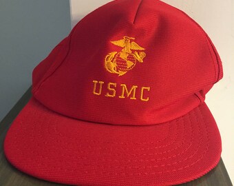 Vintage 1980's USMC Marine Corps Snap Back Hat