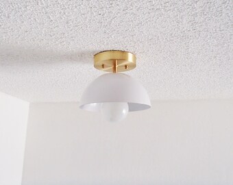 Modern Half Sphere Shaded Flush Mount Ceiling Light Atomic Minimal
