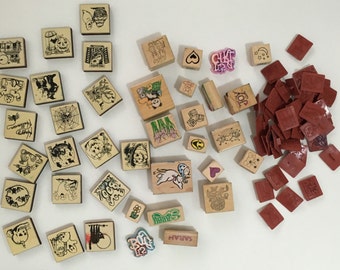 Creative stamps - Michae'ls Store Inkadikado wood and Rubber Stamps 85 pieces