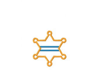 6 Point Sheriff - Deputy - Highway Patrol - Badge - Police - Applique - 4 Sizes Included - Embroidery Design -   DIGITAL Embroidery DESIGN