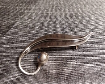 Taxco Delfino Sterling Silver Leaf Brooch/Pin (Mexico)