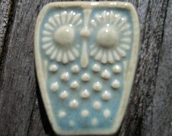Ceramic Seafoam Blue Baby Owl