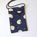 CATS Pouch Zip Bag NAVY BLUE Japanese Fabric. Cell Phone Pouch White cats. Walkers, markets, travel bag small fabric cat purse 6.75" x 4.25"
