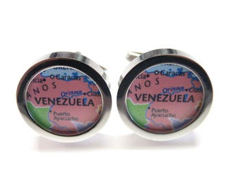Venezuela Map Pendant Cufflinks