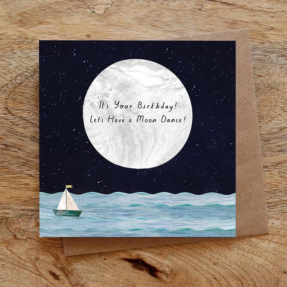 MOON DANCE BIRTHDAY Greeting Card Birthday Card Moon