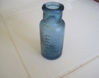 Nice Cobalt Glass Bromo Caffeine Bottle 3 1/4" Tall