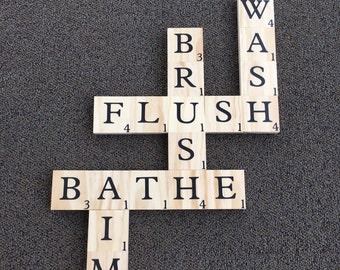 Bathroom Scrabble Wall Art