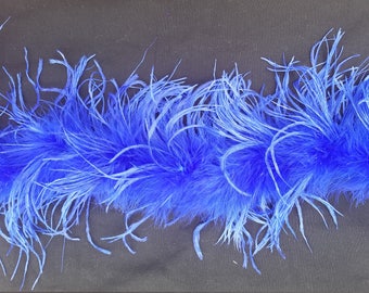 Royal Blue Ostrich Feather boa, 2-ply, 25 inches