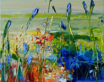 Abstract art Original painting Floral oil painting Abstract painting Flower painting Ukrainian art Free shipping