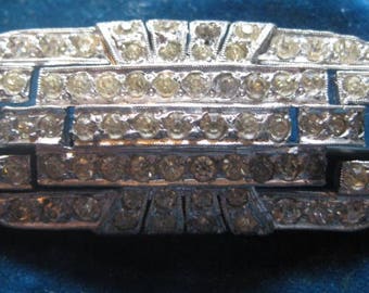 Lovely Art Deco Brooch With Trombone Clasp