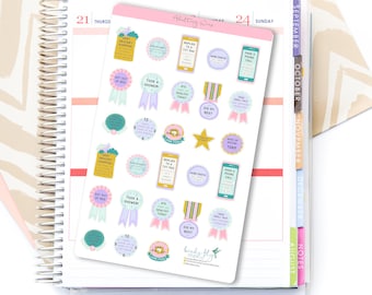 Adulting Win Stickers | Anxiety Stickers for Erin Condren / Introvery Stickers / Adult Awards Stickers