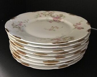 Set of EIGHT Vintage Theodore Haviland Limoges Bread/Luncheon Plates