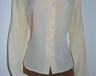Laura Ashley vintage Edwardian - Boho inspired sandwashed silk blouse, 16 UK