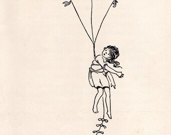 Vintage Art Print by Mabel Lucie Attwell c1920s Book Plate