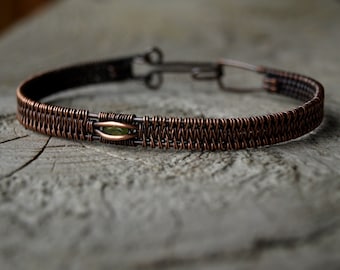 Peridot//Copper Bangle