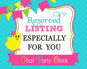 Reserved Especially for Ericka