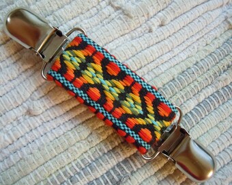Woven multicolor dress clip, shirt clip, jacket clip, sweater clip for back of waist