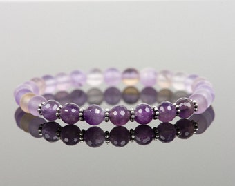 Purple Bracelet, Ametrine Bracelet, Healing Bracelet, Matte Ametrine, Healing Gemstone Bracelet, Gemstone Bracelet, Handmade Jewelry,