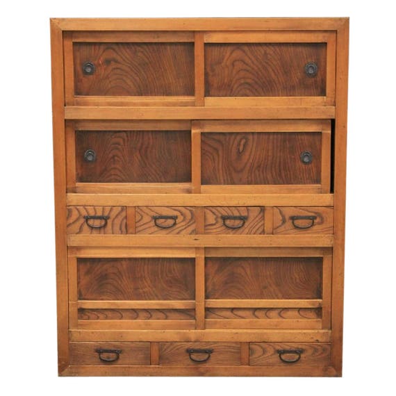 Antique Japanese Chest On Chest Chest Of Drawers Wooden Like this item? - Antique Japanese Chest On Chest Chest Of Drawers Wooden