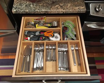 Custom Wood Utensil Tray Drawer Organizer