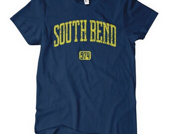 Women's South Bend 574 T-shirt - S M L XL 2x - Ladies South Bend Tee - Indiana - 4 Colors