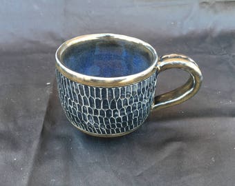 Midnight Black Textured Coffee Mug
