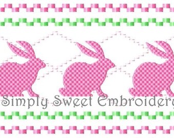 Easter Bunny Faux Smocking Machine Embroidery Design