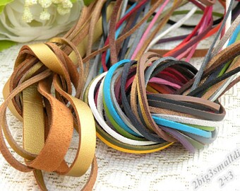 3mm 10Meters Flat Faux Suede PU Leather Cord,DIY Leather String Cord Supplies,Faux Suede Lace,Vegan Suede Cord (24 colors)